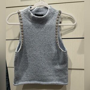 House of Harlow rhinestone turtleneck tank top